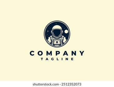 Ilustração vetorial do design do logotipo do astronauta