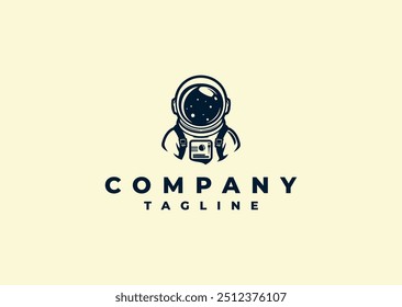 Vector illustration of Astronaut Logo Design