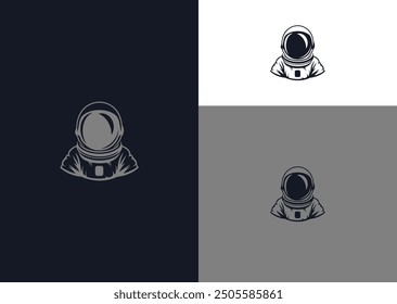 Ilustración vectorial de Astronaut Silhouette Diseño de Logo