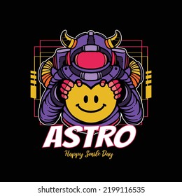 Ilustración vectorial del astronauta, día de la sonrisa