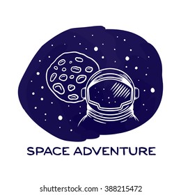 Vector illustration of an astronaut in space