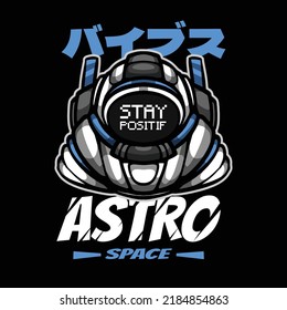 Vector illustration Astronaut stay positif vibes