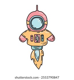Vector illustration of an astronaut toy. Cartoon characters.