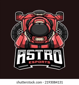 Vector illustration of astronaut for t-shirt design template