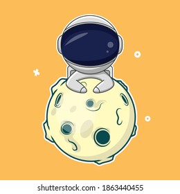 Vector illustration of astronauts with the moon, can be used according to your brand needs and so on.