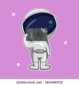 Vector illustration of astronauts taking pictures, can be used according to your brand needs and so on.