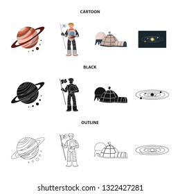 Vector illustration of astronomy and technology  icon. Set of astronomy and sky vector icon for stock.