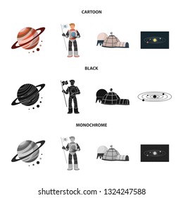 Vector illustration of astronomy and technology  icon. Set of astronomy and sky stock vector illustration.