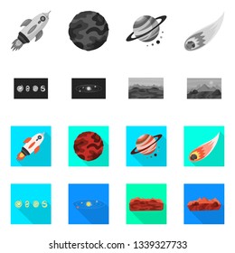 Vector illustration of astronomy and technology  icon. Collection of astronomy and sky vector icon for stock.