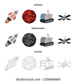Vector illustration of astronomy and technology  icon. Set of astronomy and sky vector icon for stock.