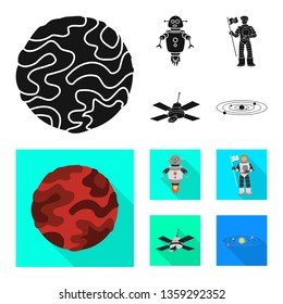 Vector illustration of astronomy and technology  icon. Collection of astronomy and sky stock symbol for web.