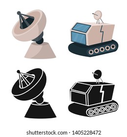 Vector illustration of astronomy and technology  icon. Set of astronomy and sky stock vector illustration.