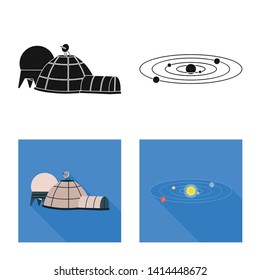 Vector illustration of astronomy and technology  icon. Collection of astronomy and sky stock symbol for web.