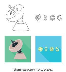 Vector illustration of astronomy and technology  icon. Set of astronomy and sky stock vector illustration.