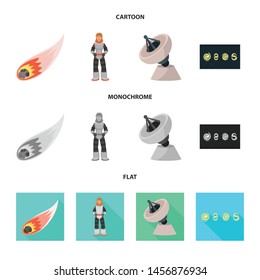 Vector illustration of astronomy and technology icon. Set of astronomy and sky stock vector illustration.
