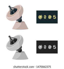 Vector illustration of astronomy and technology icon. Collection of astronomy and sky stock vector illustration.