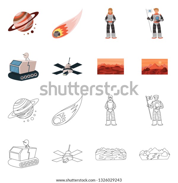 Vector illustration of\
astronomy and technology  icon. Set of astronomy and sky stock\
symbol for web.
