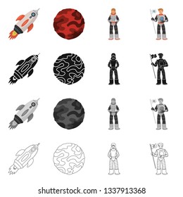 Vector illustration of astronomy and technology  logo. Set of astronomy and sky vector icon for stock.