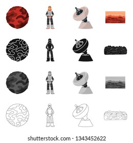 Vector illustration of astronomy and technology  logo. Set of astronomy and sky stock vector illustration.