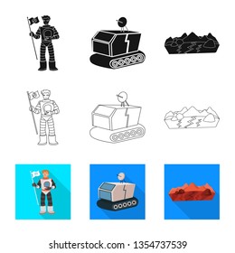 Vector illustration of astronomy and technology  logo. Set of astronomy and sky stock vector illustration.