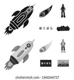 Vector illustration of astronomy and technology  logo. Set of astronomy and sky stock symbol for web.