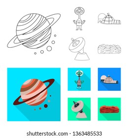 Vector illustration of astronomy and technology  logo. Set of astronomy and sky stock vector illustration.