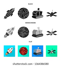 Vector illustration of astronomy and technology  logo. Collection of astronomy and sky stock vector illustration.