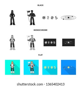 Vector illustration of astronomy and technology  logo. Collection of astronomy and sky stock vector illustration.