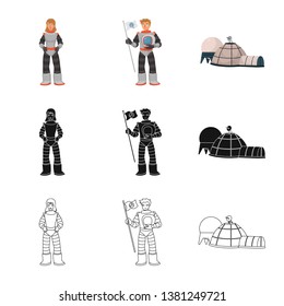 Vector illustration of astronomy and technology  logo. Set of astronomy and sky stock vector illustration.