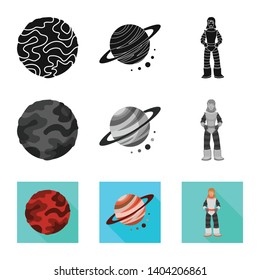 Vector illustration of astronomy and technology  logo. Set of astronomy and sky stock vector illustration.