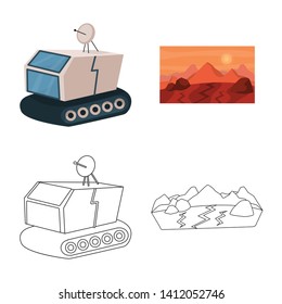 Vector illustration of astronomy and technology  logo. Collection of astronomy and sky stock symbol for web.