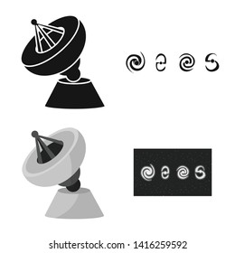 Vector illustration of astronomy and technology  logo. Set of astronomy and sky stock symbol for web.