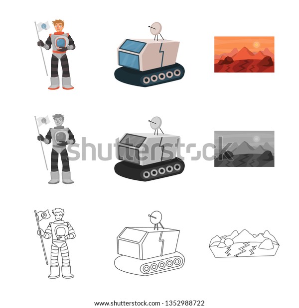 Vector\
illustration of astronomy and technology  logo. Collection of\
astronomy and sky vector icon for\
stock.