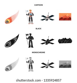Vector illustration of astronomy and technology  sign. Collection of astronomy and sky stock vector illustration.