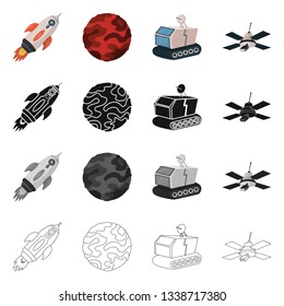 Vector illustration of astronomy and technology  sign. Collection of astronomy and sky stock vector illustration.
