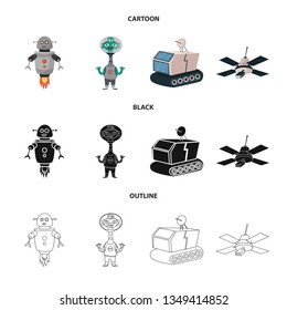 Vector illustration of astronomy and technology  sign. Set of astronomy and sky stock vector illustration.
