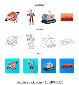 Vector illustration of astronomy and technology  sign. Collection of astronomy and sky stock vector illustration.