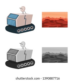 Vector illustration of astronomy and technology  sign. Collection of astronomy and sky vector icon for stock.