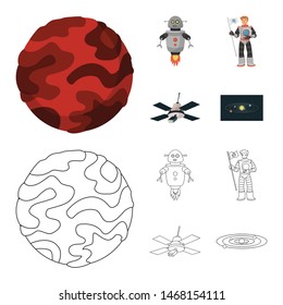 Vector illustration of astronomy and technology sign. Collection of astronomy and sky stock vector illustration.