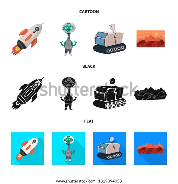 Vector illustration of\
astronomy and technology  sign. Set of astronomy and sky vector\
icon for stock.