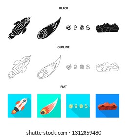 Vector illustration of astronomy and technology  symbol. Collection of astronomy and sky stock symbol for web.