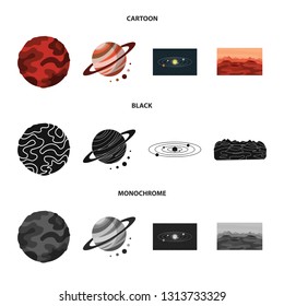 Vector illustration of astronomy and technology  symbol. Collection of astronomy and sky stock symbol for web.