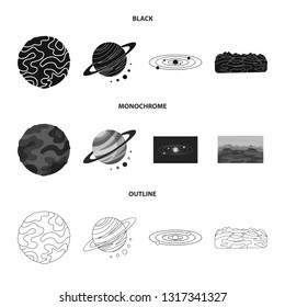 Vector illustration of astronomy and technology  symbol. Collection of astronomy and sky stock symbol for web.