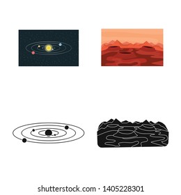 Vector illustration of astronomy and technology  symbol. Collection of astronomy and sky stock vector illustration.