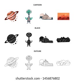 Vector illustration of astronomy and technology symbol. Collection of astronomy and sky stock vector illustration.