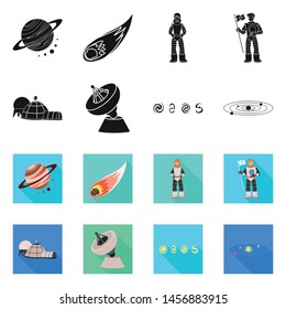 Vector illustration of astronomy and technology symbol. Set of astronomy and sky stock vector illustration.