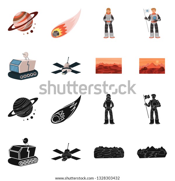 Vector\
illustration of astronomy and technology  symbol. Collection of\
astronomy and sky stock vector\
illustration.