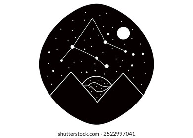 Una Ilustración vectorial de gráficos temáticos de astronomía