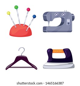 Vector illustration of atelier and sewing symbol. Set of atelier and tailoring stock vector illustration.