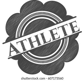 Vector Illustration of Athlete drawn with pencil strokes
